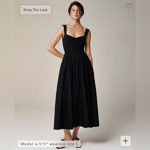 J. Crew Black Midi Dress